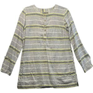 Duluth Artisan pockets Hemp organic cotton Blouse Tunic Button Up Women's Medium